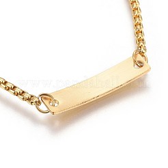 Ion Plating(IP) 304 Stainless Steel ID Bracelets&nbsp;BJEW-L637-10-G