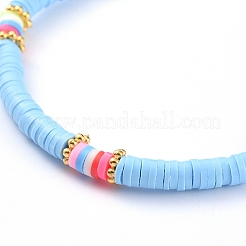 Handmade Polymer Clay Heishi Bead Stretch Bracelets&nbsp;BJEW-JB05077-05