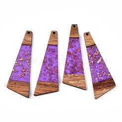 Transparent Resin & Walnut Wood Big Pendants&nbsp;RESI-TAC0017-51-B01
