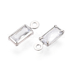 Brass Pave Clear Cubic Zirconia Pendants&nbsp;ZIRC-T017-05P