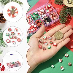 200Pcs 10 Styles Handmade Polymer Clay Christmas Theme Beads&nbsp;CLAY-FS0001-52