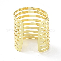 Rack Plating Brass Hollow Out Wide Wire Cuff Bangles for Women&nbsp;BJEW-D032-05G