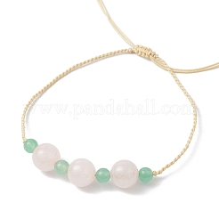 Round Natural Malaysia Jade & Rose Quartz Beaded Necklace & Bracelet & Dangle Earring Sets&nbsp;SJEW-JS01333