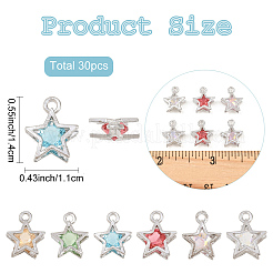 30Pcs 3 Colors Alloy Glass Pendants&nbsp;FIND-YW0011-24A