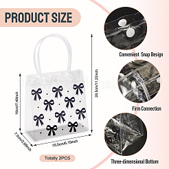 Rectangle Transparent Printed PVC Plastic Gift Tote Bags&nbsp;ABAG-TADJ0002-002G
