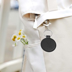 12Pcs 2 Styles Rectangle & Round Imitation Leather Pendant Keychains&nbsp;KEYC-CL0001-59