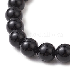 Halloween Dyed & Heated Natural Black Onyx & Synthetic Turquoise Beaded Stretch Bracelets for Women&nbsp;BJEW-TA00665