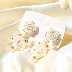 Alloy & 925 Sterling Silver & Acrylic Dangle Stud Earrings&nbsp;EJEW-Q013-08A