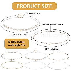 6Pcs 6 Styles Summer Beach Glass Seed Beads and Natural Cowrie Shell Beaded Waist Belly Chains Sets for Women&nbsp;AJEW-WH20019-89