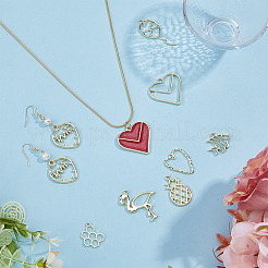 32Pcs 8 Style Rack Plating Alloy Pendants&nbsp;FIND-FH0007-75
