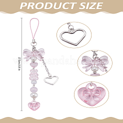 1Pc Alloy Heart Mobile Straps&nbsp;AJEW-LP0004-92