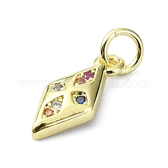 Brass Micro Pave Cubic Zirconia Pendants&nbsp;KK-H475-23G-02
