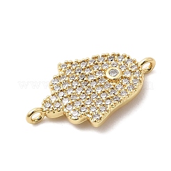 Religion Brass Micro Pave Cubic Zirconia Connector Charms&nbsp;KK-H529-01A-G02