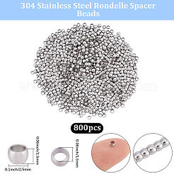 800Pcs 304 Stainless Steel Spacer Beads&nbsp;STAS-BBC0009-76B