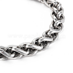 Alloy Wheat Chain Bracelet with Hand Skull & Dragon Clasps for Men Women&nbsp;BJEW-N015-009
