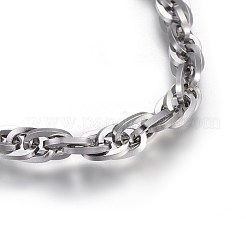 Tarnish Resistant 304 Stainless Steel Rope Chain Bracelets&nbsp;BJEW-L637-14-P