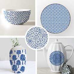 6Pcs 6 Styles Paper Ceramic Decals&nbsp;DIY-SD0002-09B
