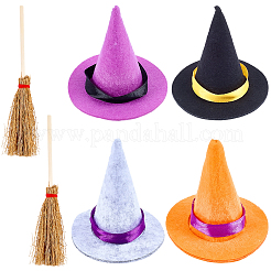 16Pcs Mini Polyester Witch Hats&nbsp;AJEW-CP0009-34