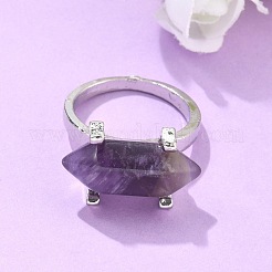 Natural Amethyst Finger Rings&nbsp;X-RJEW-P121-A02