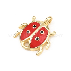 Brass Enamel Insect Connector Charms&nbsp;KK-L275-64G-01