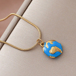 Vintage 304 Stainless Steel Earth Pendant Necklaces for Women Men Jewelry&nbsp;AV5804