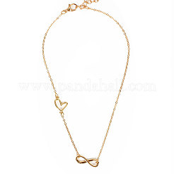 Aluminum Infinity Heart Link Chain Necklaces for Women&nbsp;FS-WG44B62-01