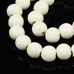 Spray Painted Natural Wood Beads Strands&nbsp;WOOD-S053-56G