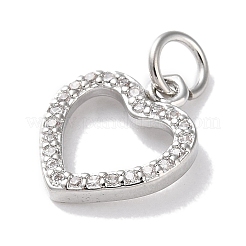 Rack Plating Brass Micro Pave Clear Cubic Zirconia Pendants&nbsp;KK-Z039-15P
