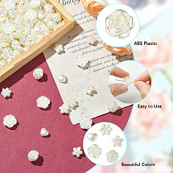 500Pcs 5 Styles ABS Imitation Pearl Beads&nbsp;OACR-PA0001-02