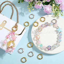 12Pcs 2 Colors Brass Spring Gate Rings&nbsp;KK-SC0008-03