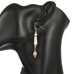 304 Stainless Steel with Natural Mixed Pearl Beads Strands Dangle Earrings&nbsp;EJEW-JE07417
