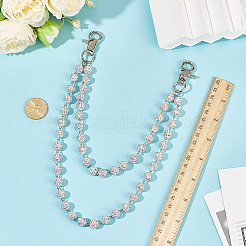 1Pc Polymer Clay Rhinestone Round Beaded Pants Chain Belts for Women&nbsp;AJEW-CN0007-10A