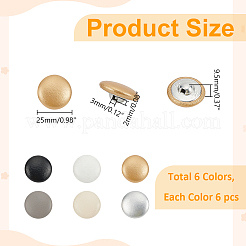 36Pcs 6 Colors Aluminum Snap Buttons&nbsp;FIND-WR0011-57B