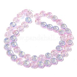 Half Electroplate Baking Paint Glass Beads Strands&nbsp;EGLA-K061-11A-AB05