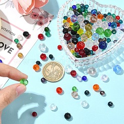 Faceted Rondelle Transparent Glass Beads&nbsp;GLAA-YW0004-13A