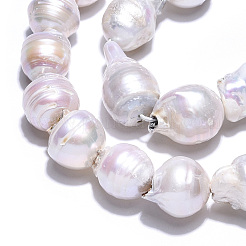 Natural Baroque Pearl Keshi Pearl Beads Strands&nbsp;PEAR-S019-02E