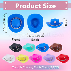 18Pcs 9 Colors Plastic & Iron & Acrylic Fascinator Hat for Doll&nbsp;DIY-PH0035-39