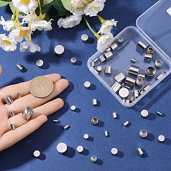 70Pcs 7 Styles Stainless Steel Cord Ends&nbsp;STAS-SC0010-77