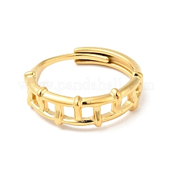 Ion Plating(IP) 304 Stainless Steel Fence Shape Adjustable Ring&nbsp;RJEW-I085-27G