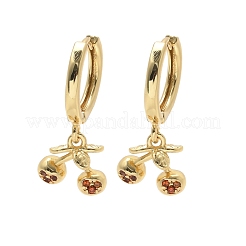Brass Cubic Zirconia Hoop Earrings&nbsp;EJEW-Q015-01G-B