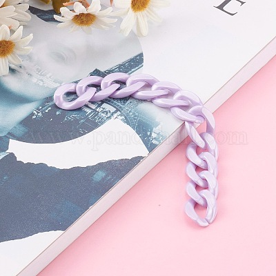 Handmade Opaque Acrylic Curb Chains&nbsp;AJEW-JB00925-02-1