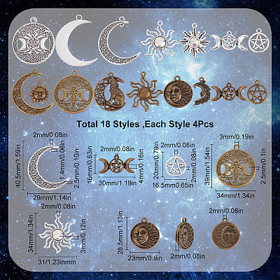 SUNNYCLUE 1 Box 50Pcs Compass Charm Bronze Charms Bulk Metal