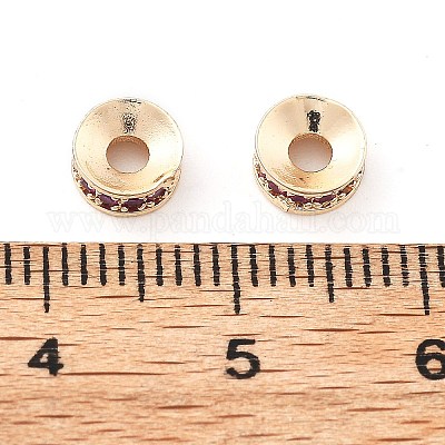 Brass Micro Pave Cubic Zirconia Spacer Beads&nbsp;KK-R216-13KCG-03-1