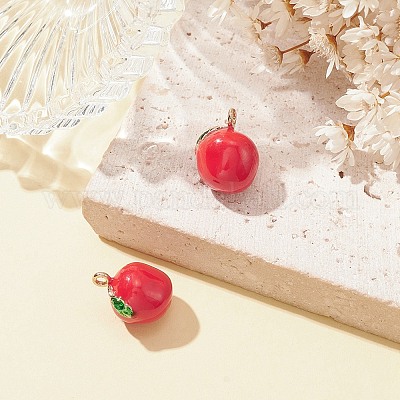2pcs Brass Enamel Charms&nbsp;KK-YW0001-90-1