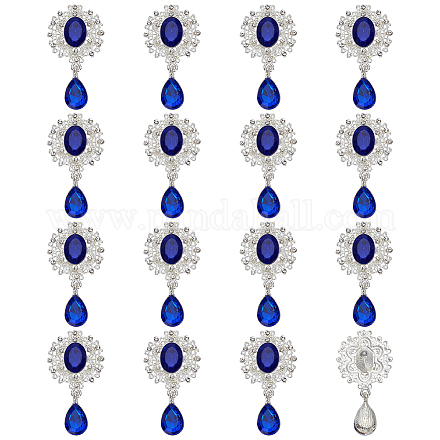 16Pcs Alloy Rhinestone Cabochons FIND-FG0004-26B-1