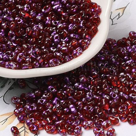 Spray Painted Glass Seed Beads SEED-F005-06A-03-1