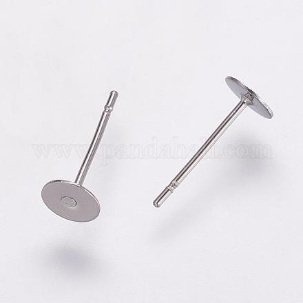 Non-Tarnish 304 Stainless Steel Stud Earring Settings STAS-K146-009-5mm-1