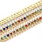 Iron Rhinestone Cup Chains, with Spool, Golden, Colorful, 8.5x3mm, about 14.99 Feet(4.57m)/Roll