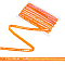 Polyester Ribbons, with Plastic Sequins, Dark Orange, 1/2 inch(12mm)