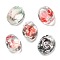 Pointed Back Glass Rhinestone Cabochons, Oval with Insect or Flower Pattern, Mixed Color, 16x17x7mm